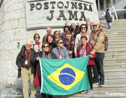 Família Caminhos na Gruta de Postojna, Eslovênia