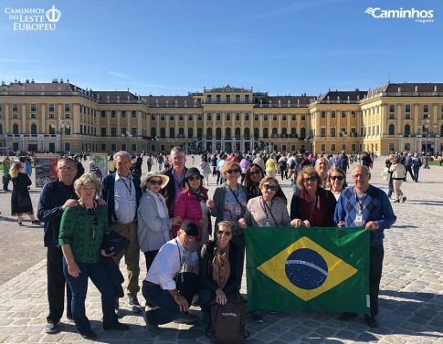 Família Caminhos no Palácio de Schönbrunn, Viena, Áustria