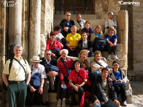 Família Caminhos na Basílica do Santo Sepulcro, Jerusalém, Israel