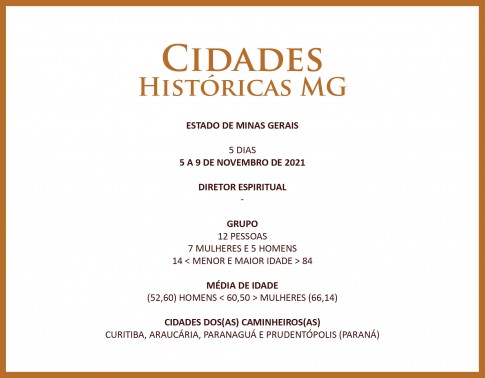 1º DESTINO CIDADES HISTÓRICAS/MG, 109ª VIAGEM DA CAMINHOS, 1ª DE 2021