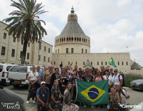 Família Caminhos na Basílica da Anunciação, Nazaré, Israel