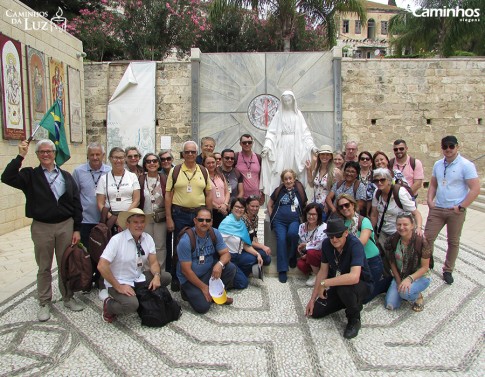 Família Caminhos na Basílica da Anunciação, Nazaré, Israel