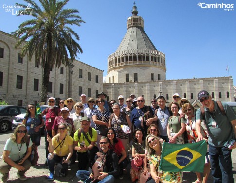 Família Caminhos na Basílica da Anunciação, Nazaré, Israel