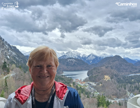 Vista do Castelo de Neuschwanstein, Alemanha