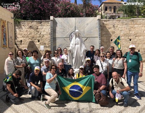 Família Caminhos na Basílica da Anunciação, Nazaré, Israel