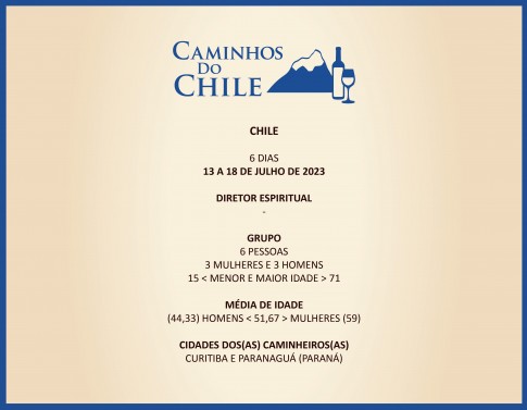 1º CAMINHOS DO CHILE, 121ª VIAGEM DA CAMINHOS, 4ª DE 2023