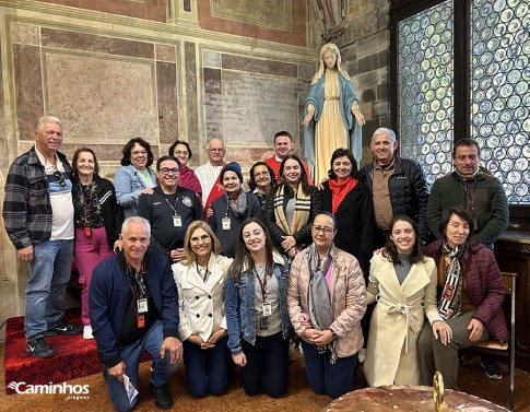 Família Caminhos na Basílica de Santo Antônio, Pádua, Itália