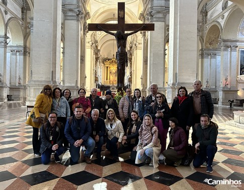 Família Caminhos na Basílica de Santa Justina, Pádua, Itália