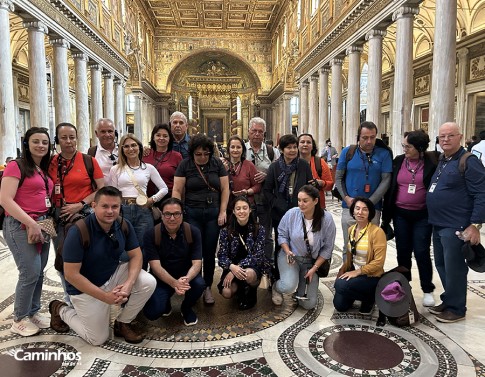 Família Caminhos na Basílica de Santa Maria Maior, Roma, Itália