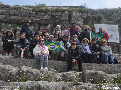 Família Caminhos na Acrópole de Pérgamo, Turquia