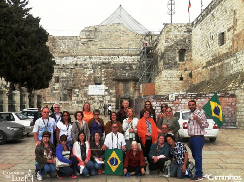 Família Caminhos na Basílica da Natividade, Belém, Cisjordânia