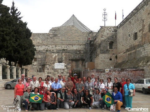 Família Caminhos na Basílica da Natividade, Belém, Cisjordânia