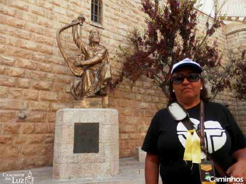 Estátua do Rei Davi no Monte Sião, Jerusalém, Israel