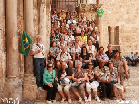 Família Caminhos na Basílica do Santo Sepulcro, Jerusalém, Israel