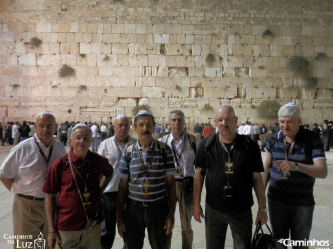 Caminheiros no Muro das Lamentações, Jerusalém, Israel