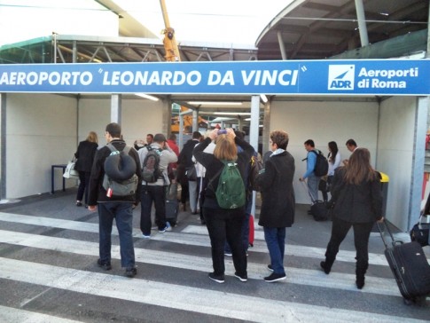 Mais precisamente no Aeroporto Leonardo da Vinci, também conhecido como Fiumicino.